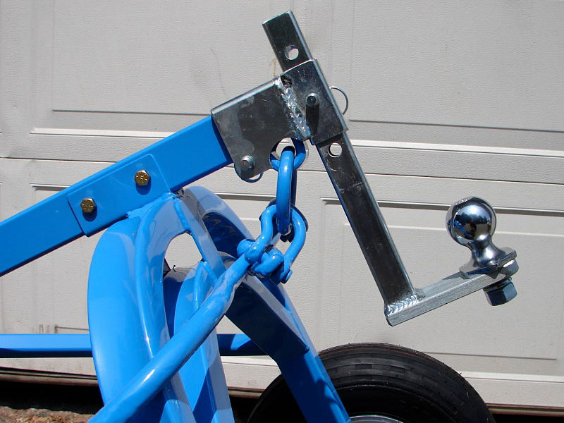 Closeup of LogRite trailer dolly adapter.